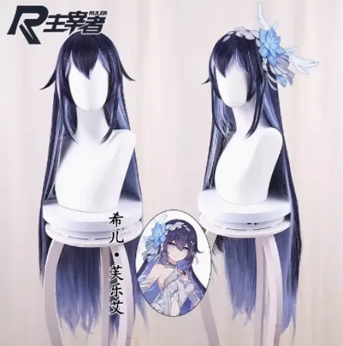 Honkai Impact 3 Valkyrie Ciel·Herrscher of Life and Death blue and purple style straight hair cos wig