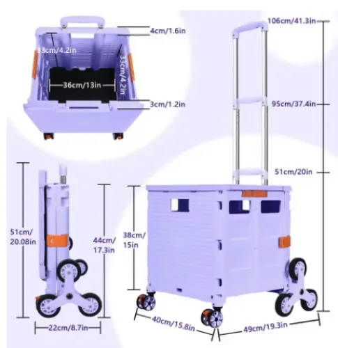 Foldable Utility Cart Trolley