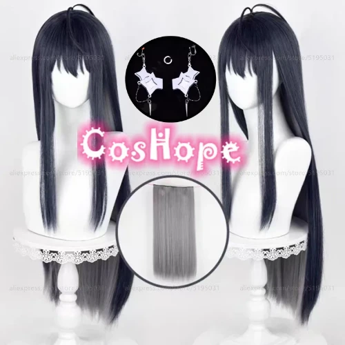 Rahu Cosplay Wig 80cm Long Straight Dark Blue Wig Cosplay Anime Cosplay Wigs Heat Resistant Synthetic Wigs - AliExpress 