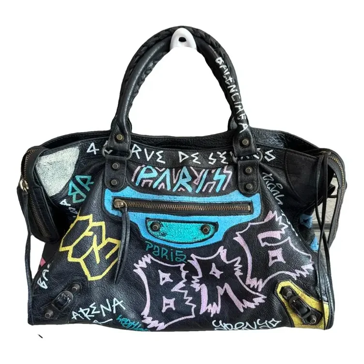 City leather handbag