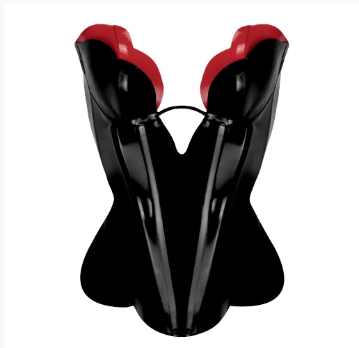 Double Tulip Cup Corset w/ Contrast Cup / Scallop Hem