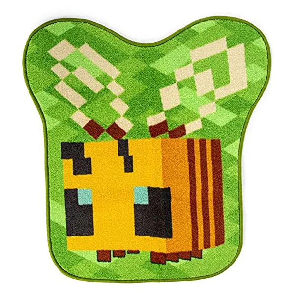 Minecraft Honey Bee Accent Rug | Official Video Game Collectible | Indoor Floor Mat, Rugs for Living Room and Bedroom | Home Decor for Kids Room, Playroom | 31 x 29 Inches