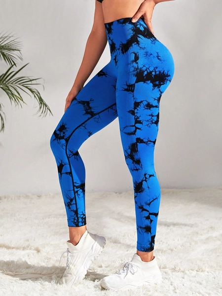 Tie Dye Wideband Waist Sports Leggings