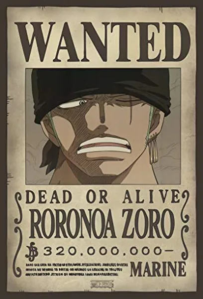 Cinemaflix One Piece Wanted Roronoa Zoro POSTER 20x13.5 inches