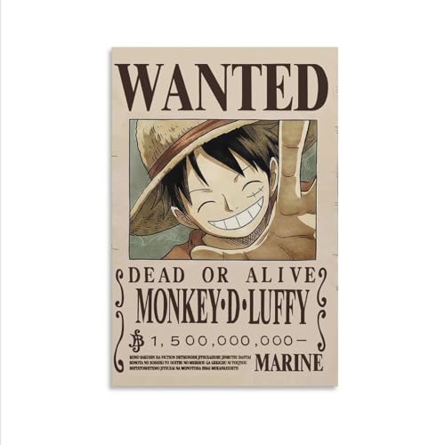 SayfuR OP Wanted Poster Pictures Anime Characters Print on Canvas Painting Wall Art for Living Room Decor Boy Gift Unframe-style 16x24inch(40x60cm) - Unframe-style - 16x24inch(40x60cm)