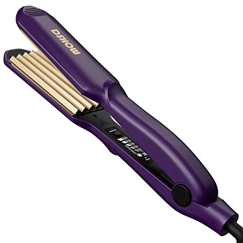 Crimping Iron Hair Crimper for Hair DSHOW Hair Volumizing Crimper with Titanium Ceramic Plates Styling Tools for Women Girls - Purple