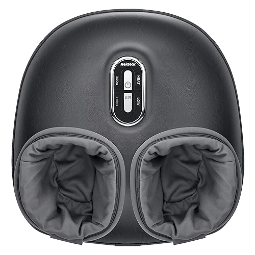 Nekteck Shiatsu Foot Massager Machine with Soothing Heat, Deep Kneading Therapy, Air Compression, Improve Blood Circulation and Foot Wellness,Relax for Home or Office Use(Gray) - Gray