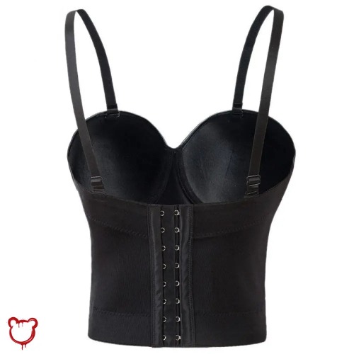 Black Goth Scene Bustier Top. - Black / L