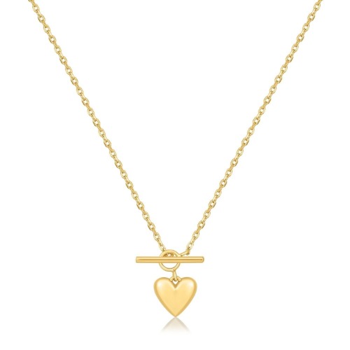 Micro Heart Toggle Pendant Necklace - 14k Gold Vermeil