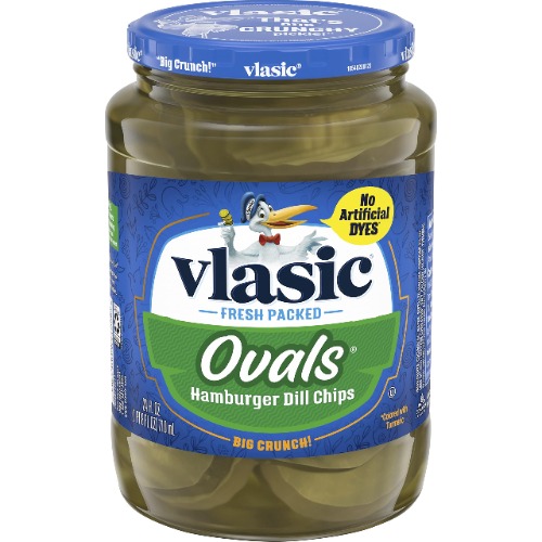 Vlasic Pickle Chips, Hamburger Dills Ovals, 24 Ounce
