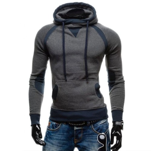 Mens Two Tone Pullover Hoodie With Pockets - M / Dark Gray