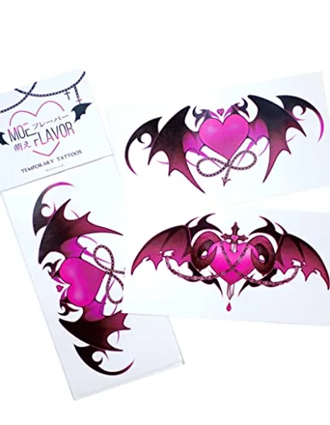 Kawaii Sexy Succubus Womb Temporary Tattoos | Realistic Fake Body Tattoo for Women's Sexy Cosplay (3D)