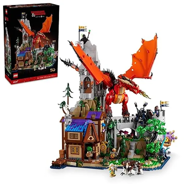 LEGO Ideas Dungeons &amp; Dragons: Red Dragon’s Tale Building Set for Adults, Dungeons and Dragons Gift Idea, Fantasy Model for Build and Display, Created in Collaboration with Wizards of the Coast, 21348