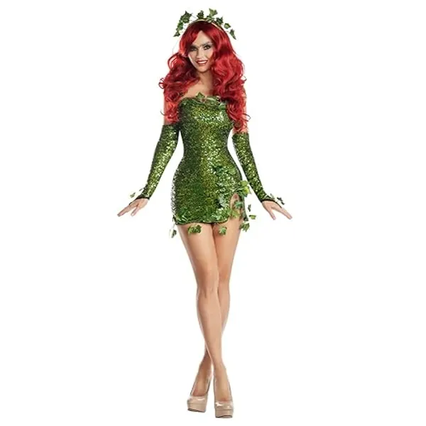 Party King Women's Poisonous Villain Sexy Cosplay Costume Dress Set