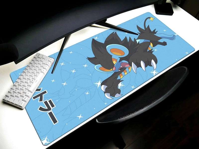 Luxray Mouse Pad XL Gaming Pokemon Desk Mat Gift desk Play Mat Large Personalized Decor Office Custom Cover Computer Print Art TCG Game