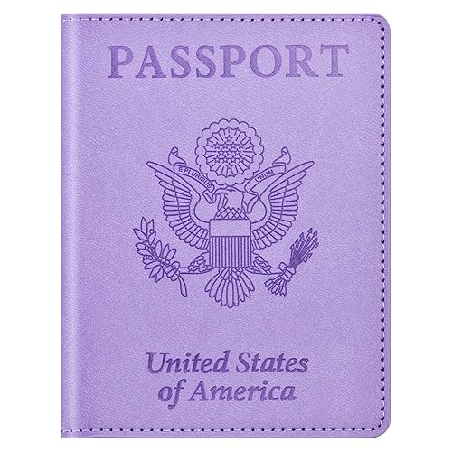 Passport and Vaccine Card Holder Cover Combo, Passport Case /Wallet with Vaccine Card Slot for Women and Men(AL-Purple) - AL-Purple - Simplicity