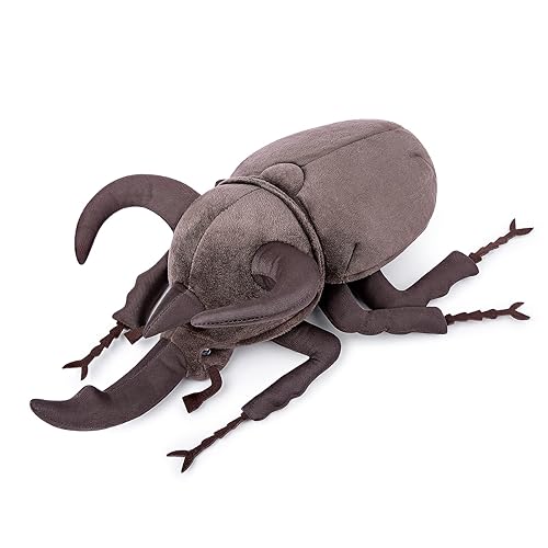 ZHONGXIN MADE Simulation Atlas Beetle Stuffed Plush Toy - 10" Realistic Chalcosoma Atlas Animal Insect, Soft Crustaceans Animals Model, Unique Beetle Toys Model Dolls Gifts for Kids - Atlas Beetle