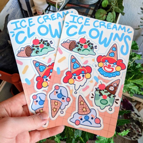 Ice Cream Clown Sticker Sheet | Default Title