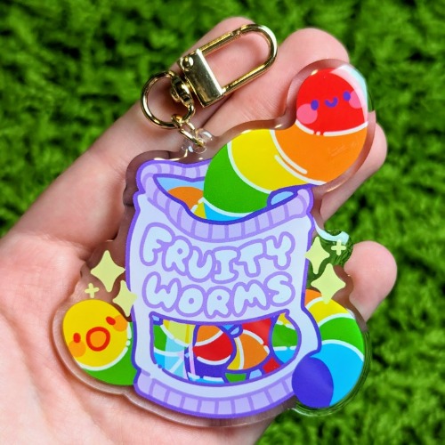 Pride Fruity Worm Acrylic Keychain | Default Title
