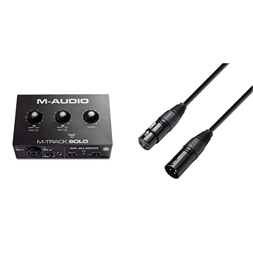M-Audio M-Track Solo – USB Audio Interface with cable for microphone
