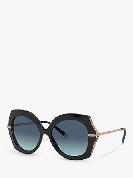 Tiffany & Co TF4169 Women's Irregular Square Sunglasses, Black/Blue Gradient