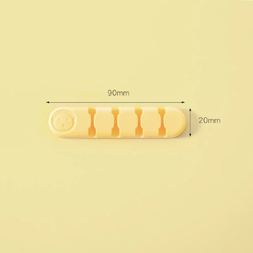 Pastel, Black or White Modern Cable Holder Organizer for Gaming Desktop - Yellow