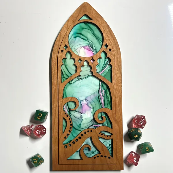 Layered Eldritch Cathedral Art- Cherry and Flumph