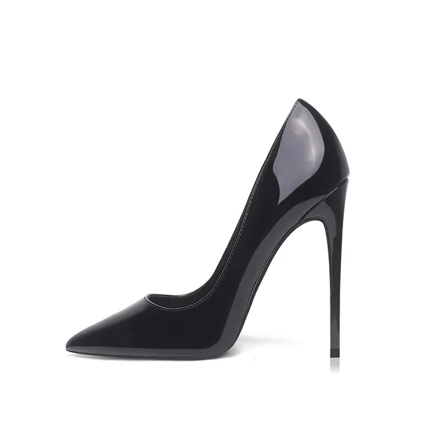 GENSHUO Women Fashion Pointed Toe High Heel Pumps Sexy Slip On Stiletto Party Shoes - 9 All Black