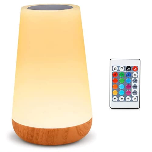 Amouhom Night Light Lamp,LED Table Touch Lamps for Bedroom- Small Bedside Lamp for Baby Warm White Light with Remote Control Kids Lamp for Living Room Adults Table Lamp for Office Gifts for Girls Boys