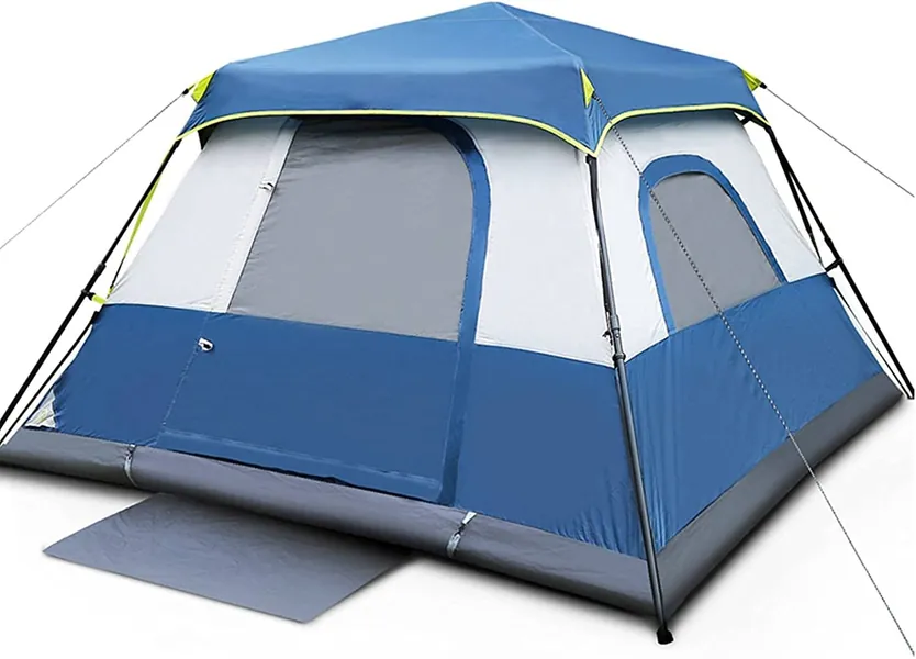 Camping Tents, 6/8 Person 60 Seconds Set Up Camping Tent, Waterproof Pop Up Tent with Top Rainfly, Instant Cabin Tent, Advanced Venting Design, Provide Gate Mat