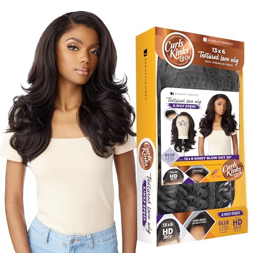 Sensationnel Kinky Edge 13x6 Lace Wigs - Kinky Edge Blow out 20-inch glueless synthetic wig - CKCO Kinky Edge Blow Out 20 Inch (BALAYAGECOPPER) - BALAYAGECOPPER