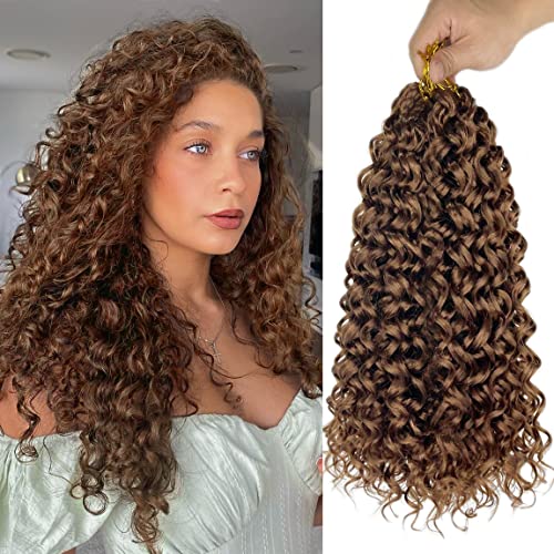 ENBEAUTIFUL 24 Inch 8 Packs Curly Crochet Hair Beach Curl Water Wave Brown Crochet Hair Deep Wave Wavy Braids Curly Crochet Hair For Black Women(24inch, 8packs, 30#) - 24 Inch (Pack of 8) - 30#