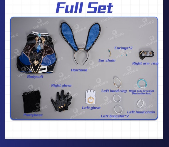 [Last Batch]【In Stock】Uwowo Genshin Impact Fanart: Yelan Bunny Suit Sexy Cosplay Costume - M