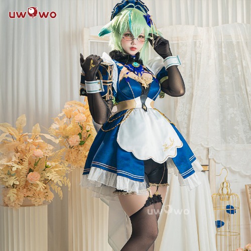 [Last Batch] Uwowo Genshin Impact Fanart Sucrose Maid Dress Cosplay Costume - 【In Stock】M