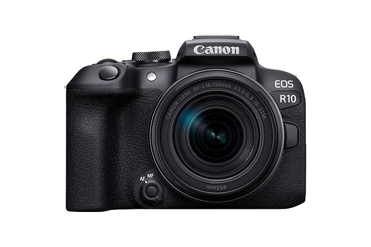 Canon EOS R10 + RF-S 18-150mm IS STM Lens - Compact Mirrorless Digital Camera - 24.2 MP, Dual Pixel CMOS AF II - 4K up to 60p - 23 FPS Continuous Shooting - Face & Eye Detection - Bluetooth, Wi-Fi - EOS R10 + RF-S 18-150mm - Single