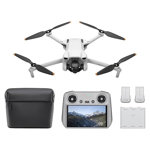 DJI Mini 3 Fly More Combo (DJI RC) – Lightweight 3x Mechanical Gimbal Mini Camera Drone with 4K HDR Video, 3 batteries for 114-min Flight Time, Vertical Shooting, 32800ft (10km) Video Transmission - DJI Mini 3 Fly More Combo (DJI RC) (C0)