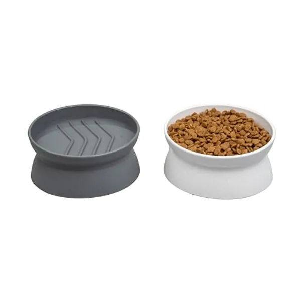 Kitty City Raised Cat Food Bowl Collection/Stress Free Pet Feeder and Waterer and Slow Feed Bowls