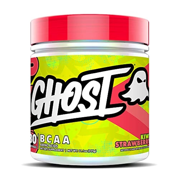 GHOST BCAA Powder Amino Acids Supplement, Kiwi Strawberry - 30 Servings - Sugar-Free Intra, Post & Pre Workout Amino Powder & Recovery Drink, 7G BCAA Supports Muscle Growth