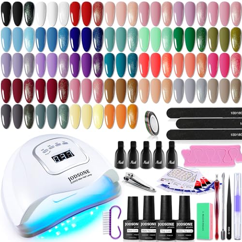 JODSONE Gel Nail Polish Kit with U V Light 32 Colors Gel Polish Nail Kit Soak Off Gel Nail Set Manicure Tools Nail Gel Kit Gifts for Women - classic series