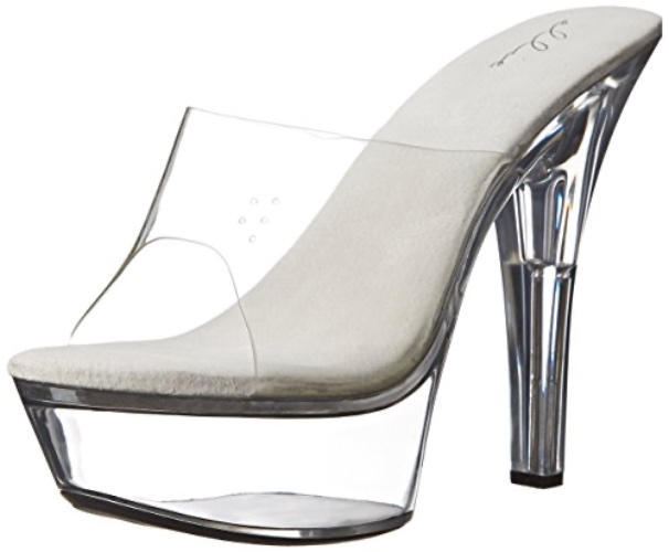 Ellie Shoes Women's 601 Vanity Platform Sandal - 9 - Clear/Clear