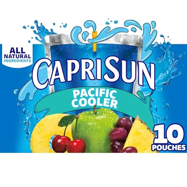 Capri Sun Pacific Cooler Mixed Fruit Naturally Flavored Kids Juice Drink Blend (10 ct Box, 6 fl oz Pouches)