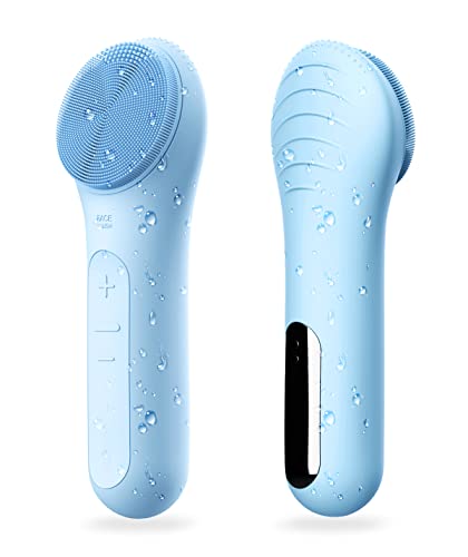 NågraCoola Electric Facial Cleansing Brush - Waterproof and Rechargeable, Exfoliates, Cleanses and Massages Skin - Light Blue - Mint