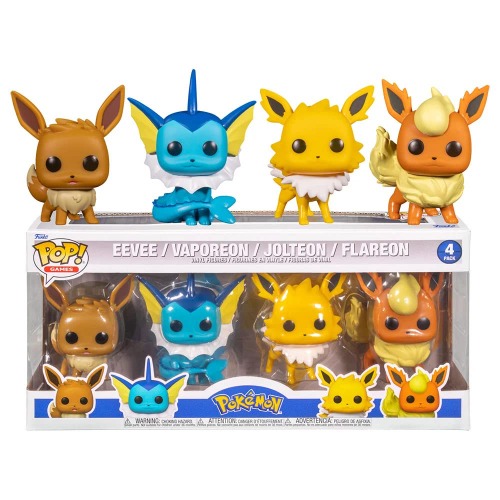 Funko Pop! Pokemon - Ultimate 4-Pack Eevee, Vaporeon, Jolteon, Flareon - 