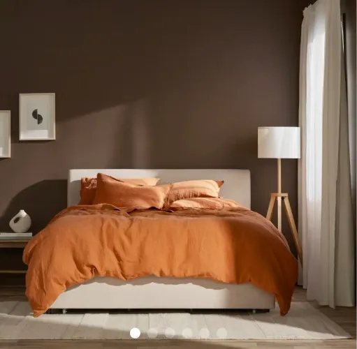 Drap contour et taies d'oreillers en lin - King, Cuivre