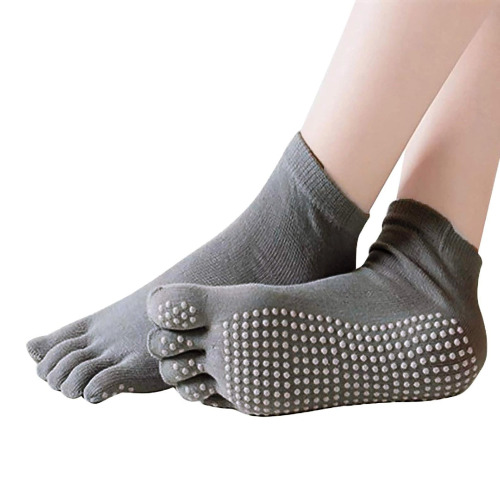 Solid Color Toe Socks (Adult Medium - Women's Shoe Sizes 5-10) - Gray