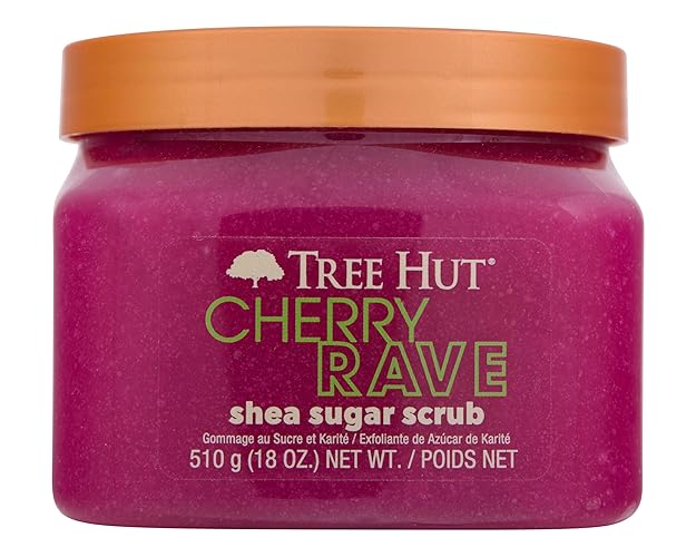 Tree Hut Cherry Rave Shea Sugar Scrub | Exfoliating Body Scrub Removes Dead, Dry Skin for a Soft & Hydrated Feel | Limited Edition Fall | Nourishing Essential Body Care | 18 fl oz. - Cherry Rave