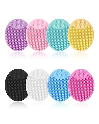 Face Scrubber, 8 PCS Silicone Face Scrubber Exfoliator for Women, Face Cleansing Brush Blackhead Acne Pore Pad for Deep Cleaning Skin Care - 8 Count (Pack of 1)