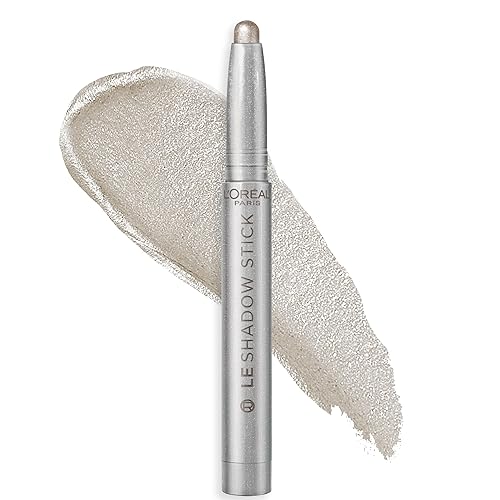 L'Oreal Paris Makeup Le Shadow Stick Eyeshadow, Blendable, Smudge-Resistant, Cream Eyeshadow, 100 Ice Sparkle (Shimmering Silver) - 100 Ice Sparkle (Shimmering Silver) - 0.05 Ounce (Pack of 1)