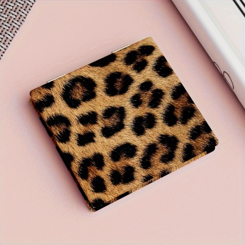 Leopard Print Compact Folding Mirror Double sided Portable - Temu