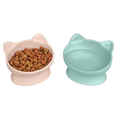 Kitty City Raised Cat Ear Bowls, Small Bowls 2pk (Pastel) - Small Bowls 2pk (Pastel)